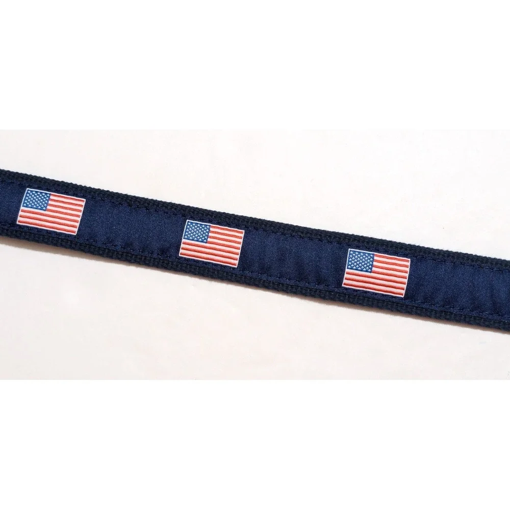 Leather Man Limited USA American Flag Woven Belt Blue ~ Size 34